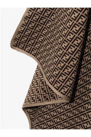 brown cotton blanket FENDI KIDS | BUJ166A3TEF0LMJ